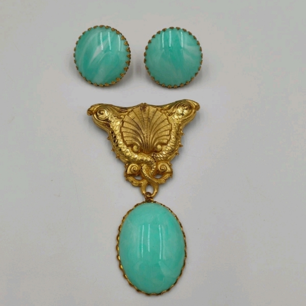 Miriam Haskell Set Pin with Earrings